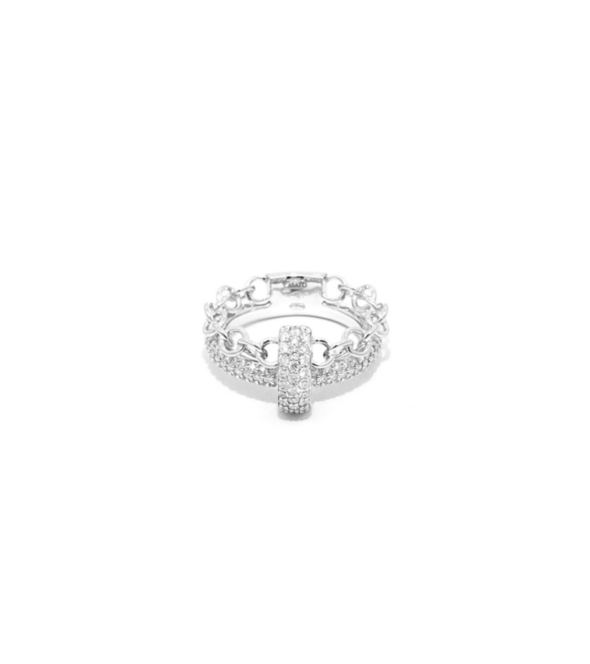 White Gold 18K Ring with Pave Brilliant Diamonds by Casato
